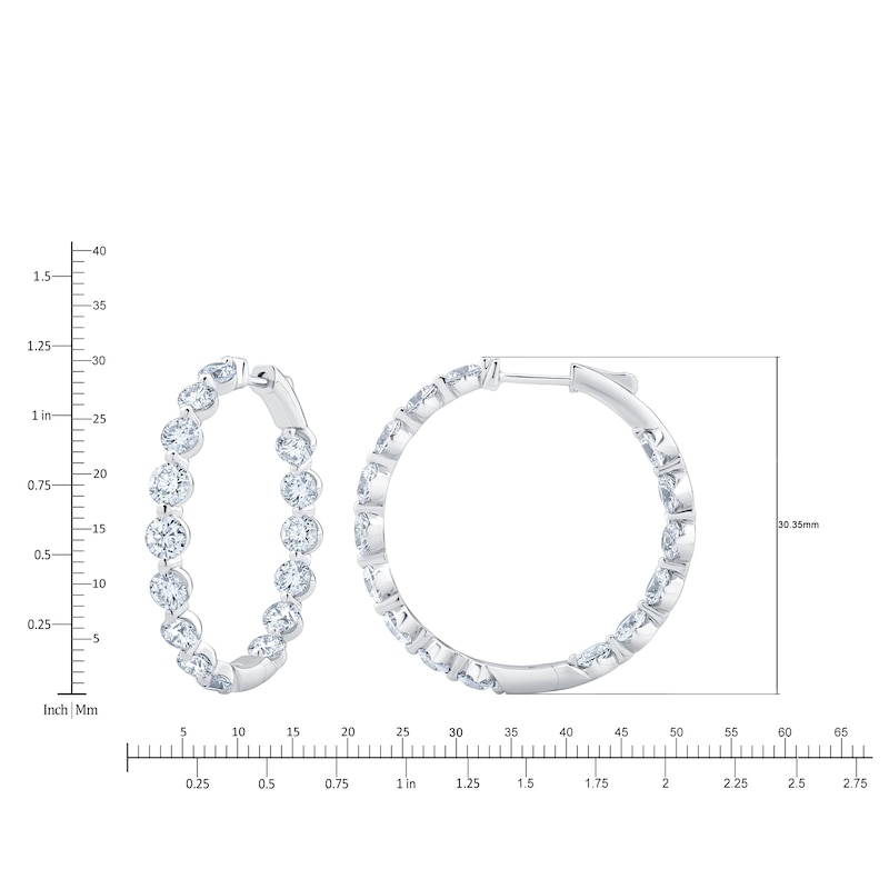 Main Image 4 of Jared Signature Collection Lab-Grown Diamond Inside-Out Hoop Earrings 5 ct tw 14K White Gold