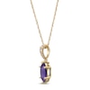 Thumbnail Image 2 of Marquise-Cut Natural Amethyst & Diamond Necklace 1/20 ct tw 14K Yellow Gold 18"
