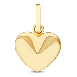 Dangle Heart Charm Semi-Solid 14K Yellow Gold