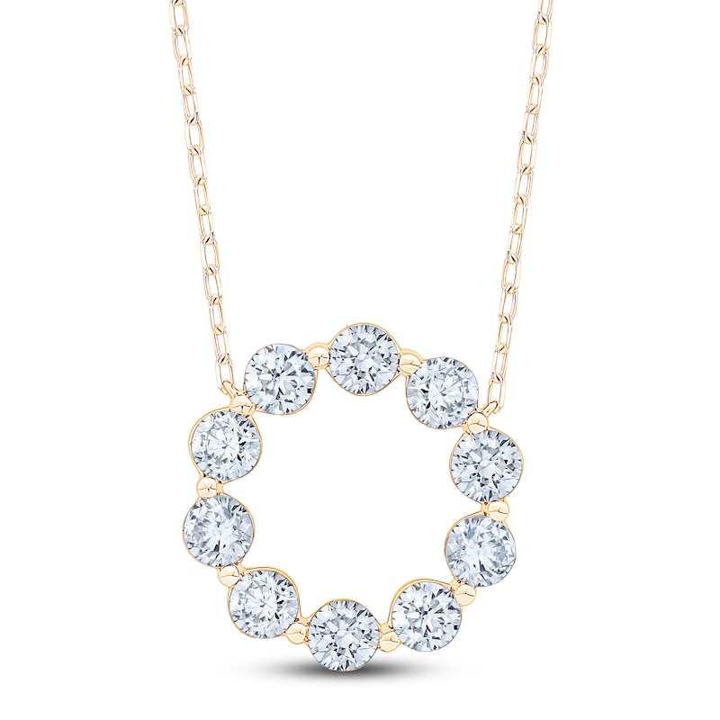 Main Image 1 of Jared Signature Lab-Grown Diamond Circle Outline Necklace 2 ct tw 14K Yellow Gold 18"