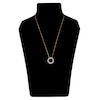 Thumbnail Image 2 of Diamond Circle Necklace 1/2 ct tw Round/Baguette 14K Yellow Gold 18"