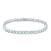 Thumbnail Image 1 of Natural Aquamarine Tennis Bracelet 10K White Gold 7"
