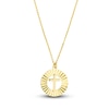 Thumbnail Image 1 of Fluted Cross Necklace 14K Yellow Gold 16"