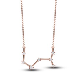Diamond Scorpio Constellation Necklace 1/6 ct tw Round 14K Rose Gold