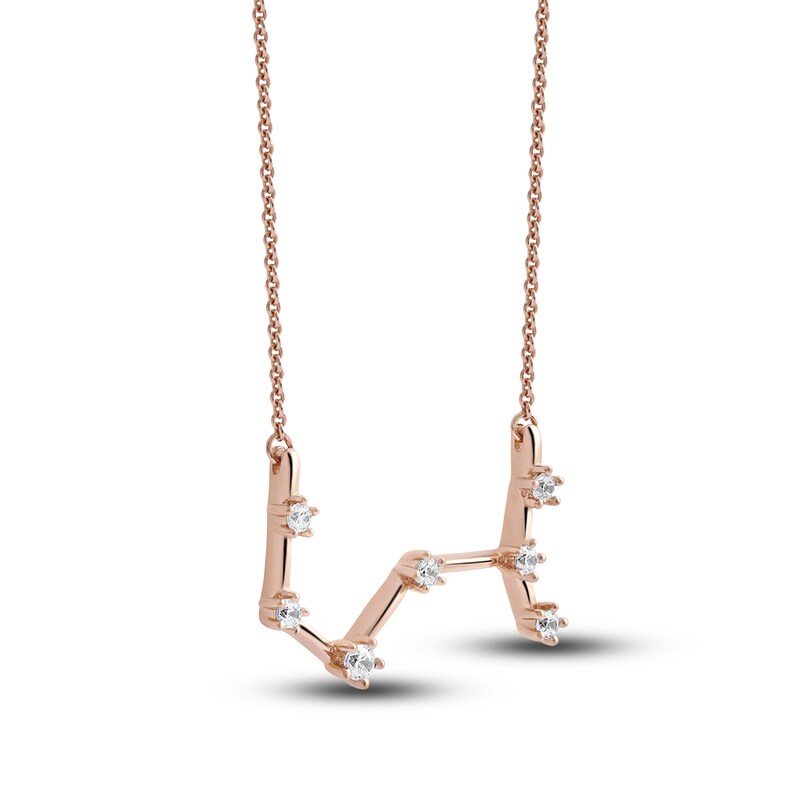 Main Image 2 of Diamond Scorpio Constellation Necklace 1/6 ct tw Round 14K Rose Gold