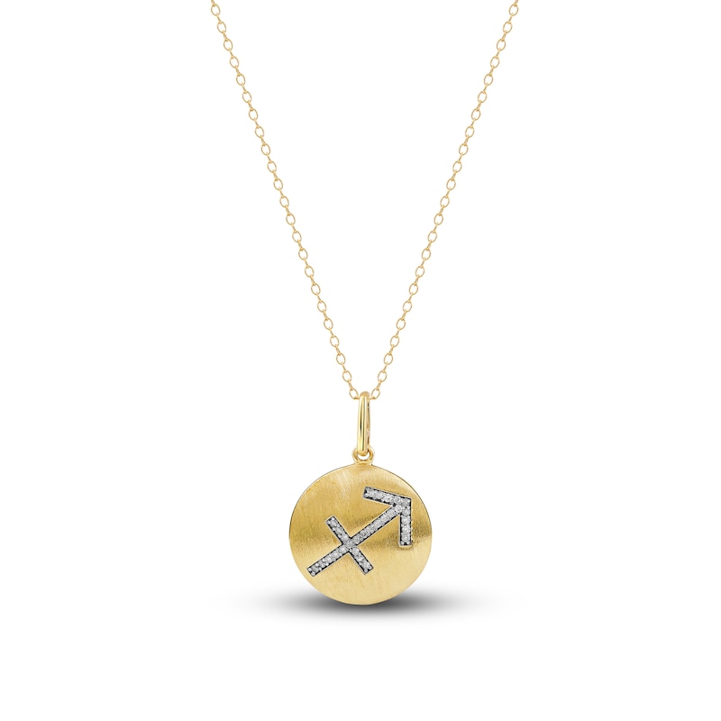 Diamond Sagittarius Zodiac Pendant Necklace 1/10 ct tw Round 14K Yellow Gold  | Jared | Ketten ohne Anhänger