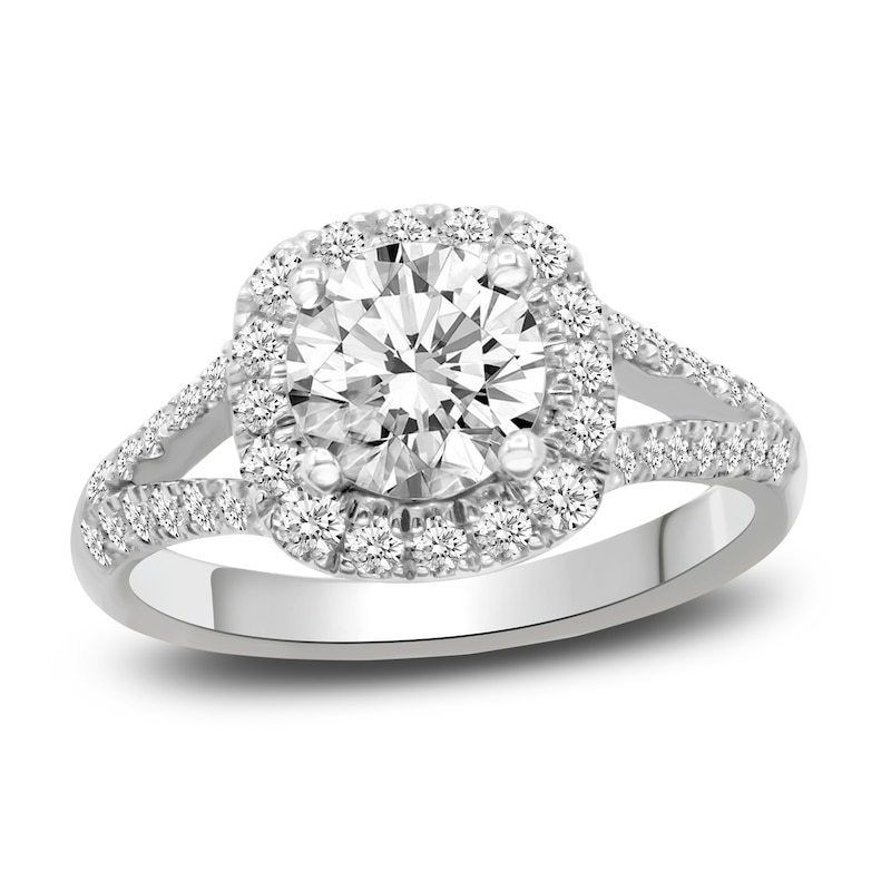 Diamond Engagement Ring 1 1/5 ct tw Round 14K White Gold