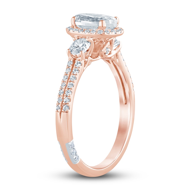 Main Image 2 of Pnina Tornai Lab-Grown Diamond Engagement Ring 1-1/2 ct tw Oval/Round 14K Rose Gold