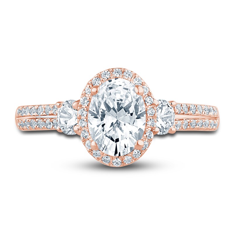 Main Image 3 of Pnina Tornai Lab-Grown Diamond Engagement Ring 1-1/2 ct tw Oval/Round 14K Rose Gold
