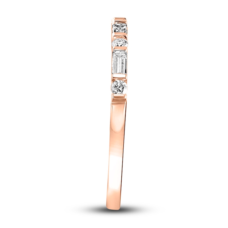 Diamond Anniversary Band 1/5 ct tw Baguette/Round 14K Rose Gold