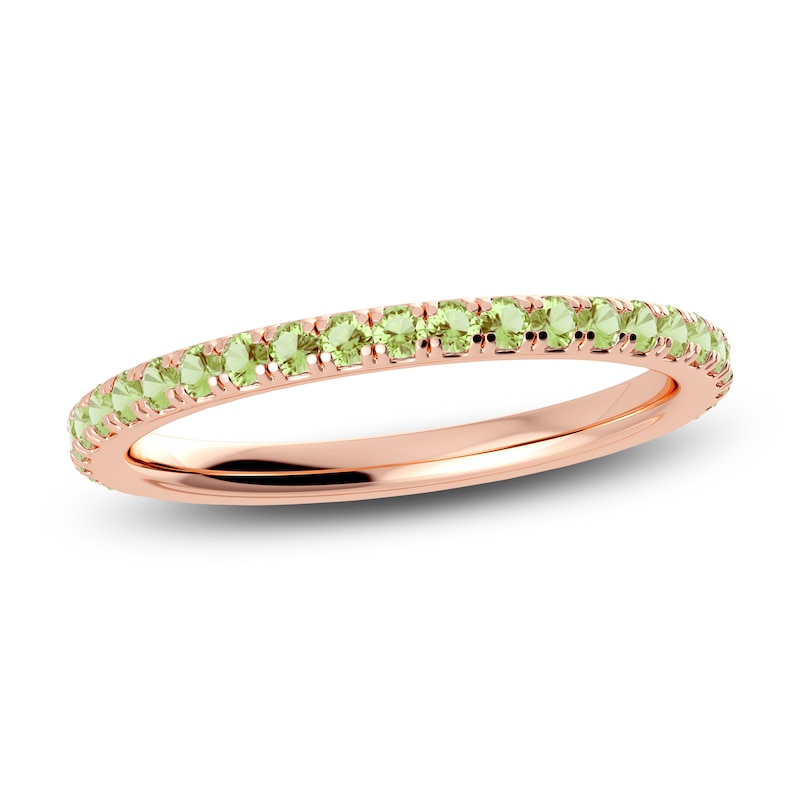 Main Image 1 of Juliette Maison Natural Peridot Eternity Ring 10K Rose Gold