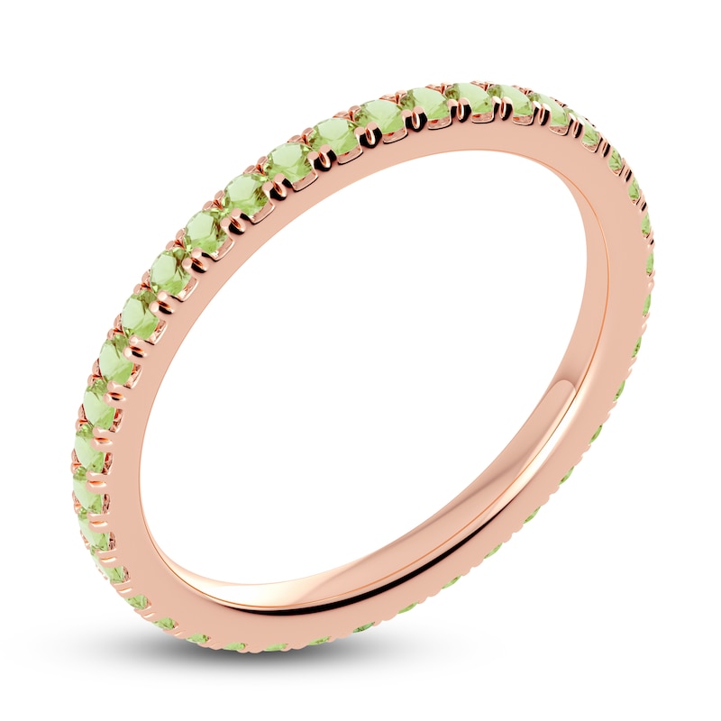 Main Image 2 of Juliette Maison Natural Peridot Eternity Ring 10K Rose Gold