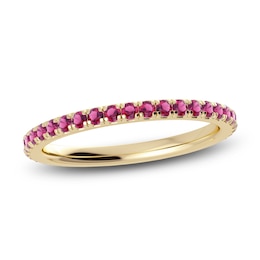 Juliette Maison Natural Rhodolite Garnet Eternity Ring 10K Yellow Gold