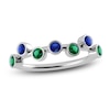 Thumbnail Image 1 of Juliette Maison Natural Emerald & Natural Blue Sapphire Ring 10K White Gold