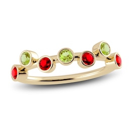 Juliette Maison Natural Ruby & Natural Peridot Ring 10K Yellow Gold