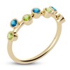Thumbnail Image 2 of Juliette Maison Natural Blue Zircon & Natural Peridot Ring 10K Yellow Gold
