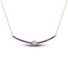 Thumbnail Image 1 of Natural Amethyst Heart Bar Necklace 10K Rose Gold 17"