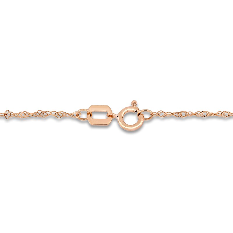 Main Image 2 of Natural Amethyst Heart Bar Necklace 10K Rose Gold 17"