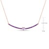 Thumbnail Image 3 of Natural Amethyst Heart Bar Necklace 10K Rose Gold 17"