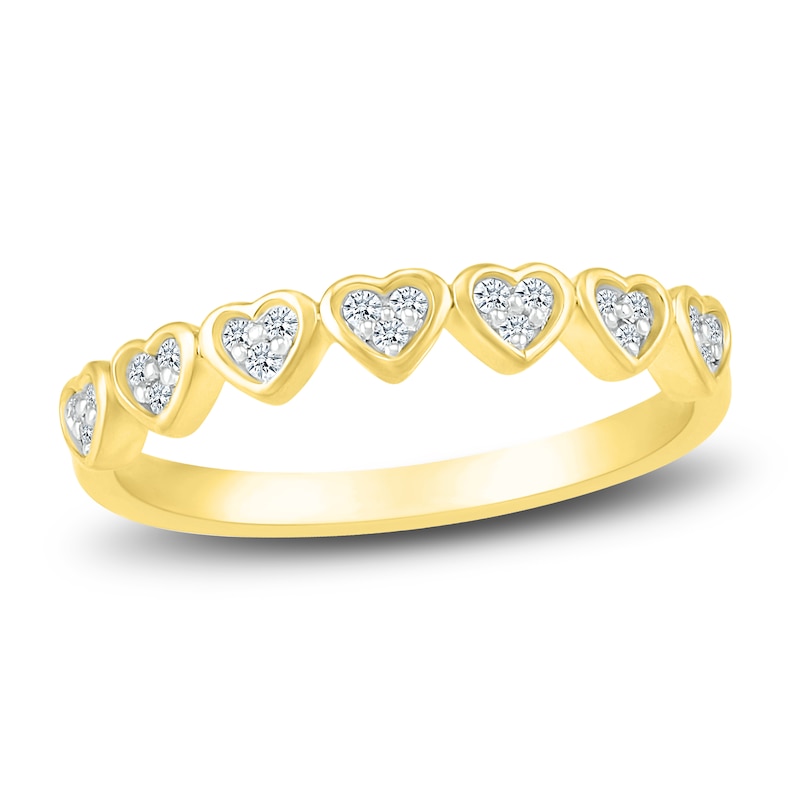 Diamond Heart Stackable Ring 1/8 ct tw Round 10K Yellow Gold