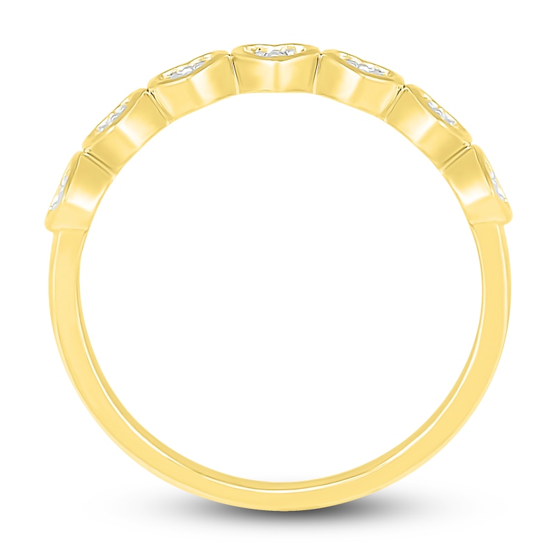 Diamond Heart Stackable Ring 1/8 ct tw Round 10K Yellow Gold
