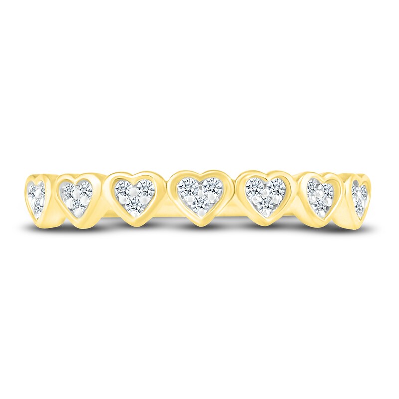 Main Image 3 of Diamond Heart Stackable Ring 1/8 ct tw Round 10K Yellow Gold