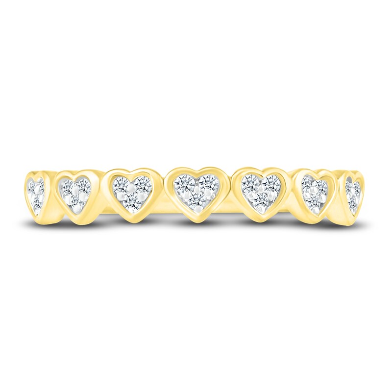 Diamond Heart Stackable Ring 1/8 ct tw Round 10K Yellow Gold