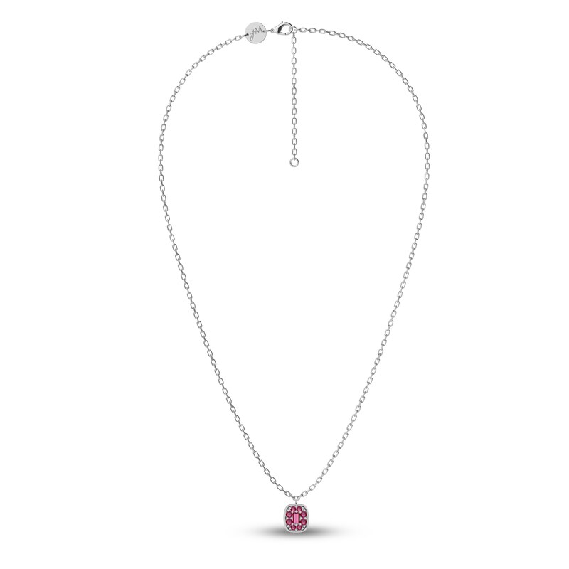 Main Image 2 of Juliette Maison Natural Rhodolite Garnet Pendant Necklace 10K White Gold