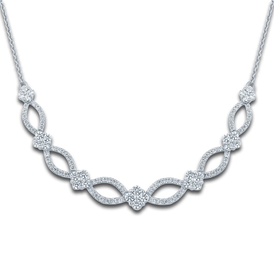 Pnina Tornai Diamond Necklace 1-1/2 ct tw Round 14K White Gold
