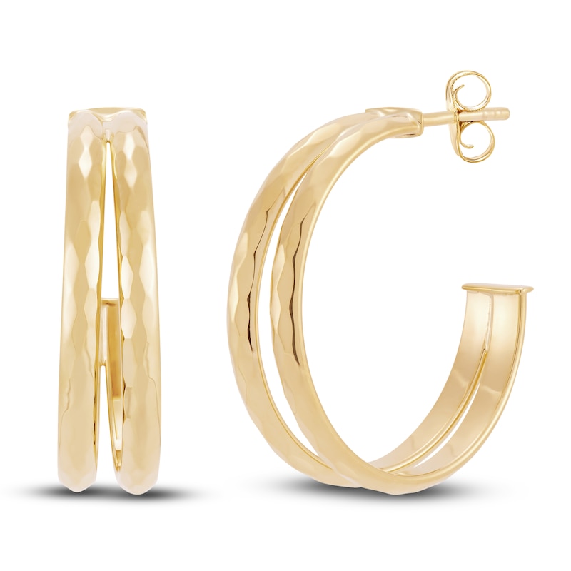 Main Image 1 of Tube Hoop Earrings 10K Yellow Gold