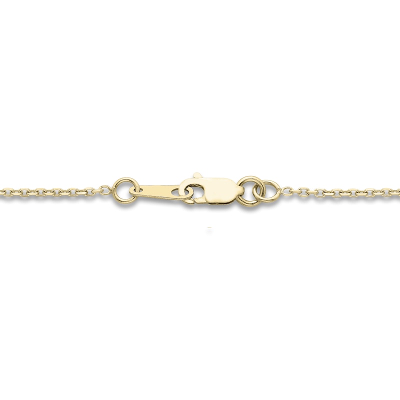 Main Image 3 of Diamond Initial T Pendant Necklace 1/10 ct tw Round 10K Yellow Gold 18"