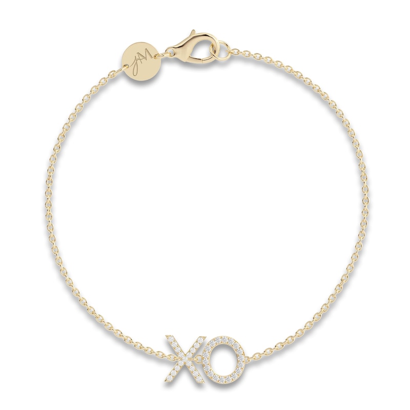 Main Image 1 of Juliette Maison Diamond Station Name Bracelet 1/4 ct tw Round 10K Yellow Gold