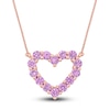 Thumbnail Image 0 of Natural Pink Sapphire Heart Pendant Necklace 10K Rose Gold 17"