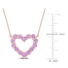Thumbnail Image 1 of Natural Pink Sapphire Heart Pendant Necklace 10K Rose Gold 17"