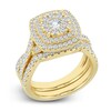 Thumbnail Image 2 of Diamond Double Halo Bridal Set 2 ct tw Round 14K Yellow Gold