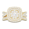 Thumbnail Image 3 of Diamond Double Halo Bridal Set 2 ct tw Round 14K Yellow Gold