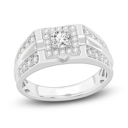 Men's Diamond Ring 1 ct tw Round 14K White Gold