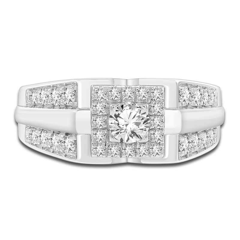 Main Image 3 of Men's Diamond Ring 1 ct tw Round 14K White Gold