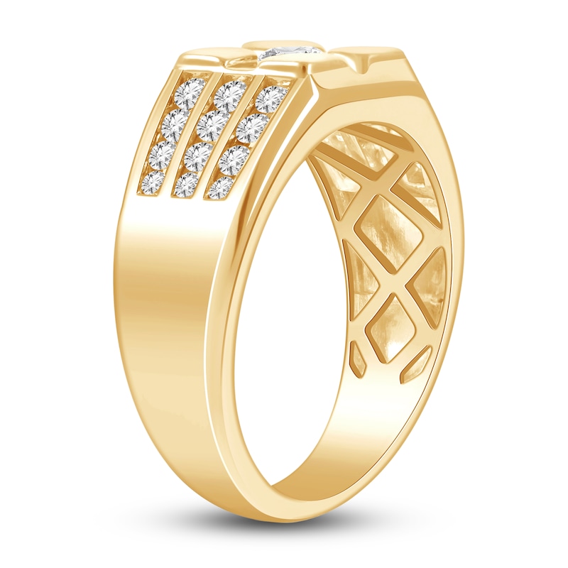 Main Image 2 of Men's Diamond Ring 1 ct tw Round 14K Yellow Gold