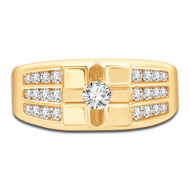 Main Image 3 of Men's Diamond Ring 1 ct tw Round 14K Yellow Gold