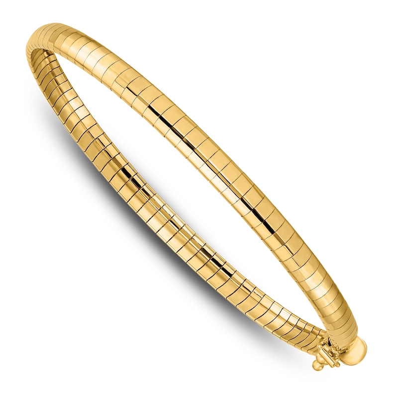 Main Image 3 of Domed Omega Bracelet 14K Yellow Gold 7" 4.0mm