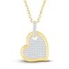 Thumbnail Image 1 of Diamond Heart Pendant Necklace 1/4 ct tw Round 10K Yellow Gold 18"
