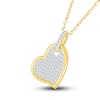 Thumbnail Image 2 of Diamond Heart Pendant Necklace 1/4 ct tw Round 10K Yellow Gold 18"