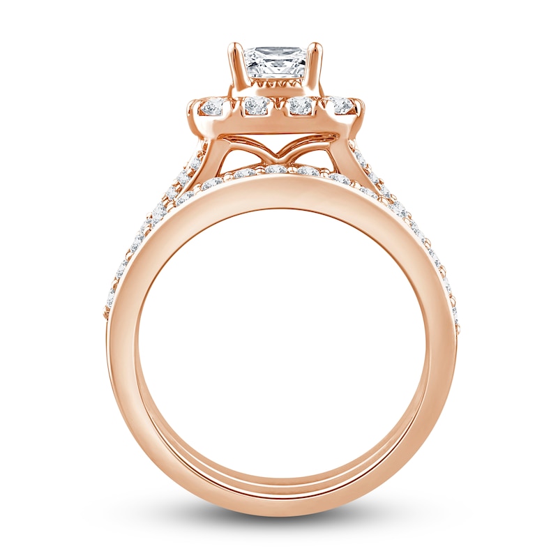 Main Image 2 of Diamond Bridal Set 2 ct tw Princess/Round 14K Rose Gold