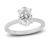 Thumbnail Image 1 of Lab-Grown Diamond Engagement Ring 2-1/4 ct tw Oval/Round 14K White Gold