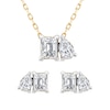 Thumbnail Image 0 of Diamond Pendant Necklace & Earring Set 1-1/2 ct tw Pear/Emerald 14K Yellow Gold