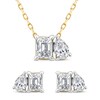 Thumbnail Image 1 of Diamond Pendant Necklace & Earring Set 1-1/2 ct tw Pear/Emerald 14K Yellow Gold