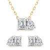 Thumbnail Image 0 of Diamond Pendant Necklace & Earring Set 1-1/2 ct tw Pear/Emerald 14K Yellow Gold