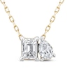 Thumbnail Image 1 of Diamond Pendant Necklace & Earring Set 1-1/2 ct tw Pear/Emerald 14K Yellow Gold