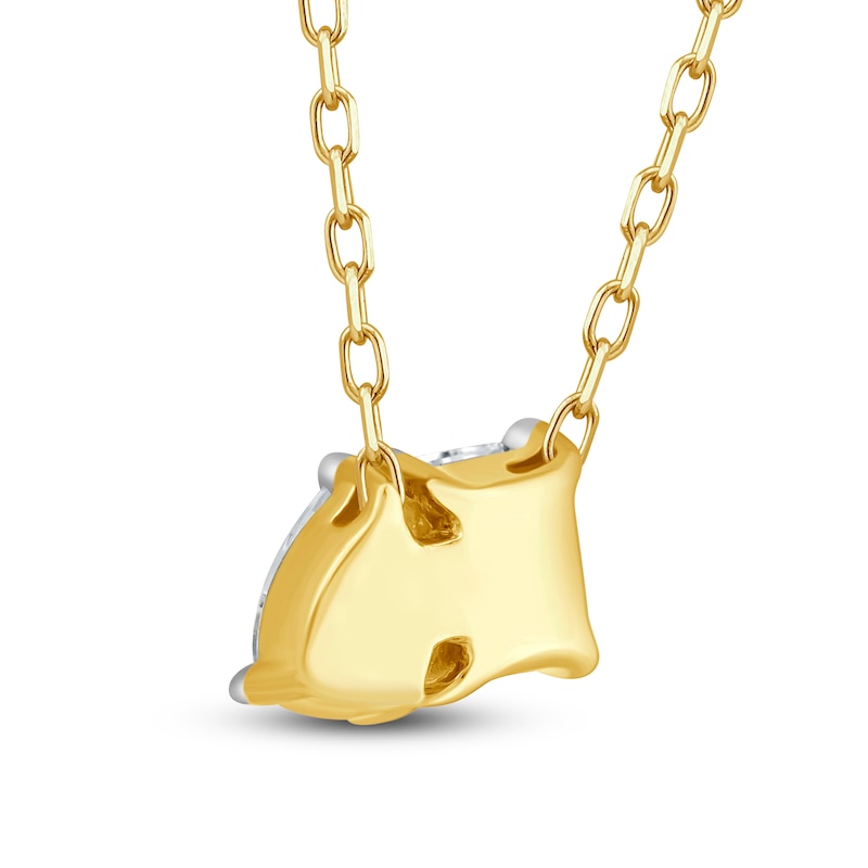 Main Image 6 of Diamond Pendant Necklace & Earring Set 1-1/2 ct tw Pear/Emerald 14K Yellow Gold